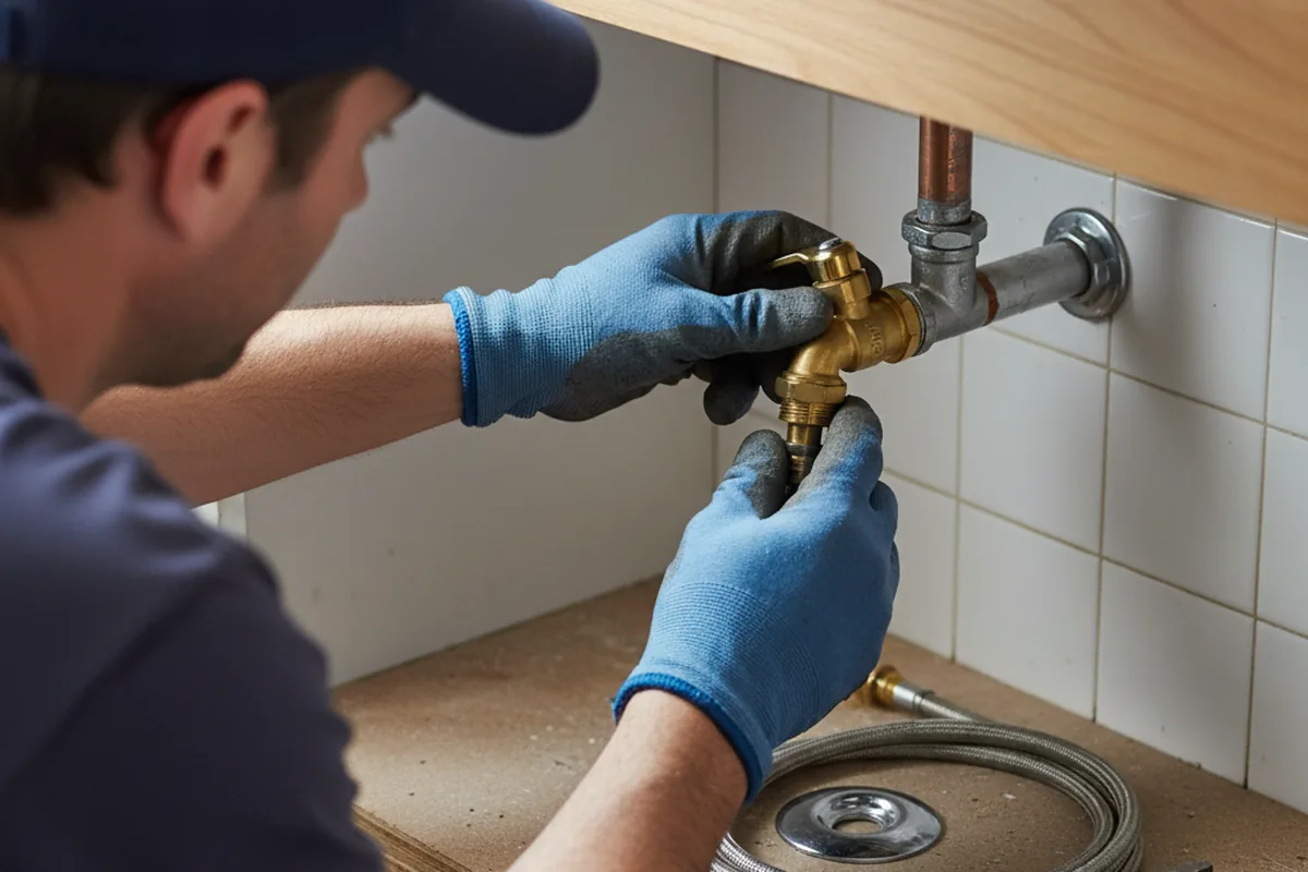 Shutoff valve and fitting work during Emergency Plumbing in Arenzville